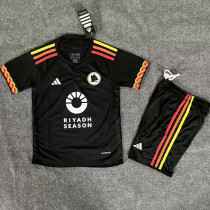 2023/24 Roma Third Black Kids Soccer Jersey