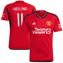 HøJLUND #11 M Utd 1:1 Quality Home Red Fans Jersey 2023/24 (UCL Font 欧冠字体) ★★