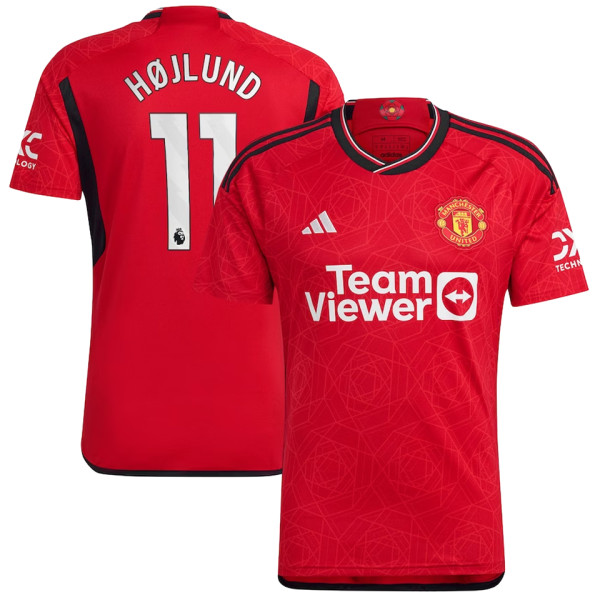 HøJLUND #11 M Utd 1:1 Quality Home Red Fans Jersey 2023/24 (League Font 联赛字体) ★★