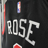 2023/24 Bulls ROSE #1 Black City Edition NBA Jerseys 热压