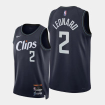 2023/24 Clippers LEONARD #2 Sapphire Blue City Edition NBA Jerseys