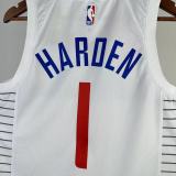 2023/24 Clippers HARDEN #1 White NBA Jerseys