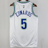 2023/24 Timberwolves EDWARDS #5 White Retro NBA Jerseys 热压