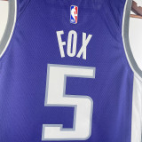 2023/24 Kings FOX #5 purple NBA Jerseys 热压