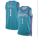 2023/24 Hornets BALL #1 Blue Retro NBA Jerseys 热压