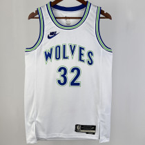 2023/24 Timberwolves TOWNS #32 White Retro NBA Jerseys 热压