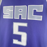 2023/24 Kings FOX #5 purple NBA Jerseys 热压