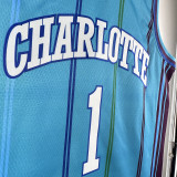 2023/24 Hornets BALL #1 Blue Retro NBA Jerseys 热压