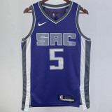 2023/24 Kings FOX #5 purple NBA Jerseys 热压