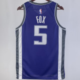 2023/24 Kings FOX #5 purple NBA Jerseys 热压