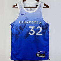 2023/24 Timberwolves TOWNS #32 Blue City Edition NBA Jerseys 热压