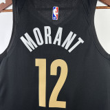 2023/24 Grizzlies Morant #12 Black City Edition NBA Jerseys Hot Pressed