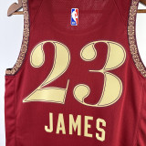 2023/24 Cleveland JAMES #23 Red City Edition NBA Jerseys