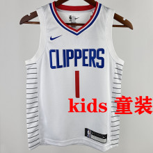 Clippers HARDEN #1 White Kids NBA Jersey 热压