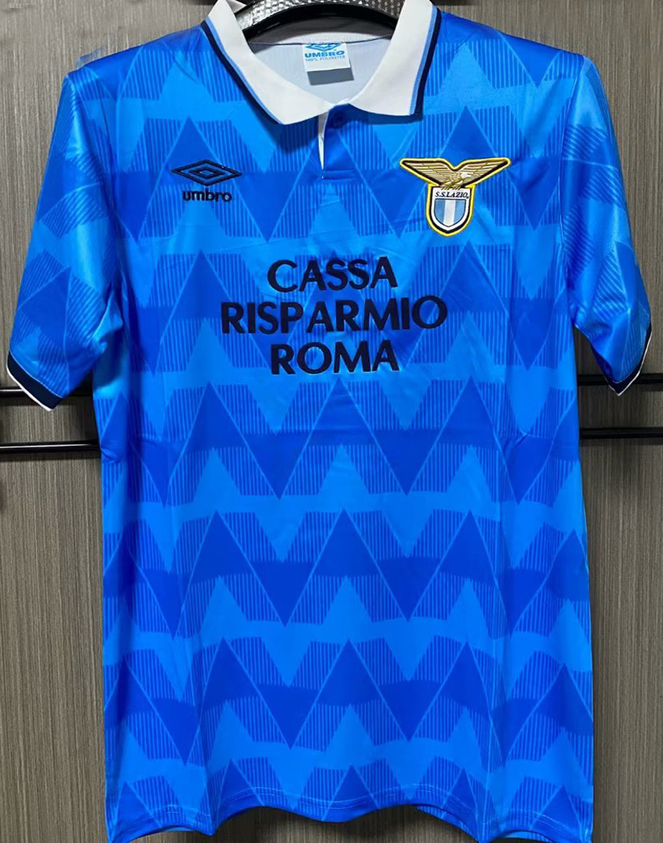 1989 Lazio Home Blue Retro Soccer Jersey