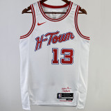 2023/24 Rockets  HARDEN #13 White City Edition NBA Jerseys