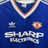 1983 M Utd Third Blue Retro Soccer Jersey