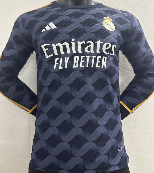 2023/24 RM Away Player Version Long Sleeve Jersey