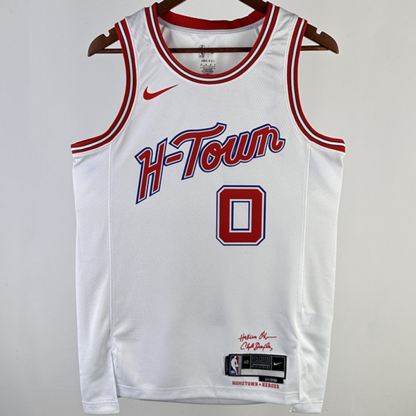 2023/24 Rockets  WESTBROK #0 White City Edition NBA Jerseys