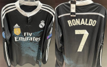 RONALDO # 7 RM Black Dragon Retro Long Sleeve Jersey 2014/15 (Have All Patch) (2014+10) 全套章 ★★