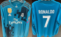 RONALDO # 7 RM 3rd Retro Fans Long Sleeve Jersey 2017/18 (Have All Patch) (2017+12) 全套章 ★★