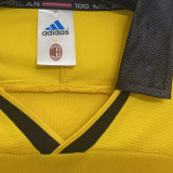 1999/2000 AC Milan Away Yellow Retro Soccer Jersey