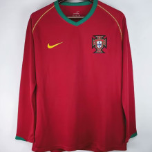 2006 Portugal Home Retro Long Sleeve Soccer Jersey