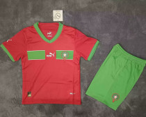 2023 Morocco Home Red Kids Soccer Jersey