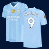 HAALAND #9 Man City 1:1 Home Blue Fans Jersey 2023/24 (League Font) ★★
