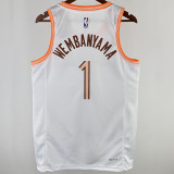 2023/24 Spurs WEMBANYAMA  #1  White City Edition NBA Jerseys