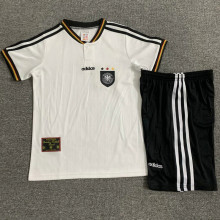 1996 Germany Home White Retro Kids Soccer Jersey