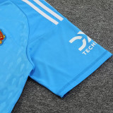 2023/24 M Utd Goalkeeper Blue Fans Soccer Jersey(A Set)