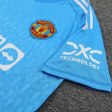 2023/24 M Utd Goalkeeper Blue Fans Soccer Jersey(A Set)