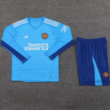 2023/24 M Utd Goalkeeper Blue Long Sleeve Soccer Jersey