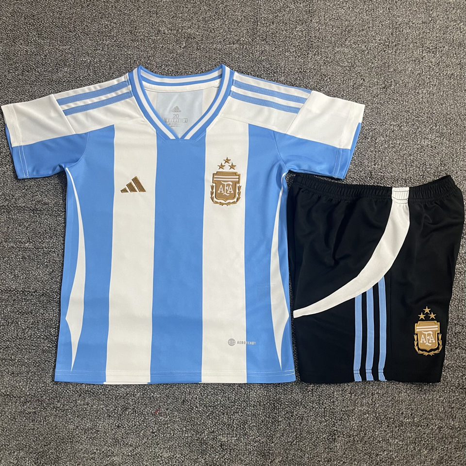 2024 Argentina Home Kids Soccer Jersey