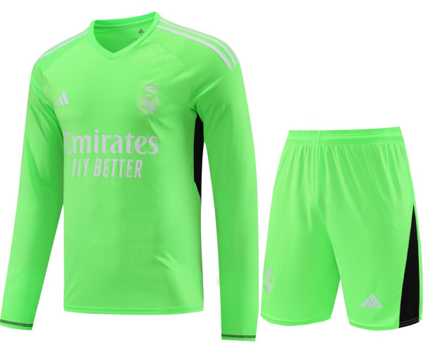 2023/24 RM Goalkeeper Green Long Sleeve Soccer Jersey(A Set)