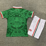 1998 Mexico Home Green Retro Kids Soccer Jersey