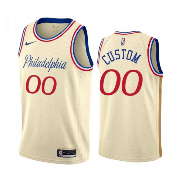 2024 76ers CUSTOW #00 Khaki NBA Jerseys