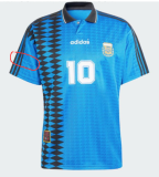 1994 Argentina Away Blue Retro Long Sleeve Soccer Jersey