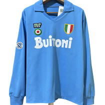 1987/88 Napoli Home Blue Retro Long Sleeve Soccer Jersey