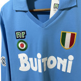 1987/88 Napoli Home Blue Retro Long Sleeve Soccer Jersey