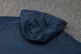 2024 France Sapphire Blue Hoody Zipper Jacket Tracksuit