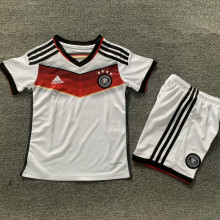 2014 Germany Home White Retro Kids Soccer Jersey