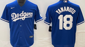 LA Dodgers #18 YAMAMOTO Blue Baseball Jersey