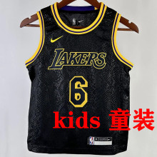 Lakers JAMES #6 Black Kids NBA Jersey