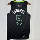 2024 Timberwolves EDWARDS #5 Black  NBA Jerseys 热压