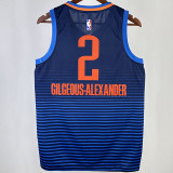 2023/24 KC Thunder GILGEOUS-ALEXANDER #2  Blue Stripe NBA Jerseys