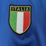 2000 Italy Home Blue Retro Long Sleeve Soccer Jersey