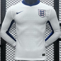 2024/25 England Home White Player Version Long Sleeve Jersey