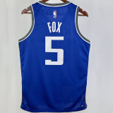 2024 Kings FOX #5 Blue City Edition NBA Jerseys 热压